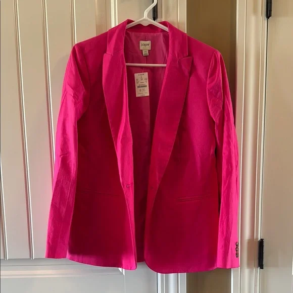 J. Crew Women's Pink linen Blazer size 10 - Picture 1 of 3